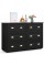 Generic Modern Dresser for Bedroom with Deep Drawers, Wooden 6 Drawer Double Dresser for Living Room,Wide Chest of Drawers with Storage