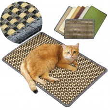 Pethave Cat Scratching Mat,236X157Inch Sisal Cat Scratchers For Indoor Cats With Velcro Tapes,Stick On Floor Wall Cat Scratcher,