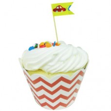 wrapables standard size chevron cupcake wrappers (set of 60), orange